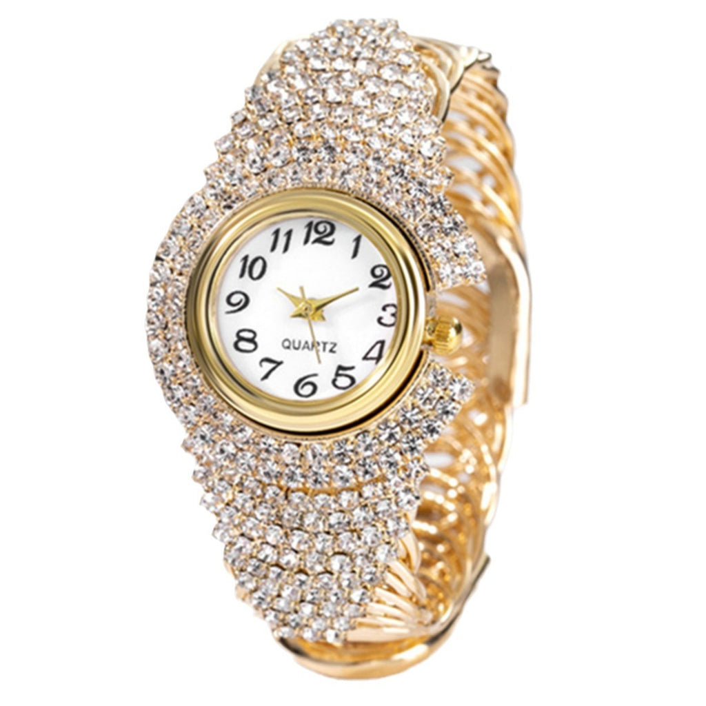 Diamond quartz watch & earing + necklace set
