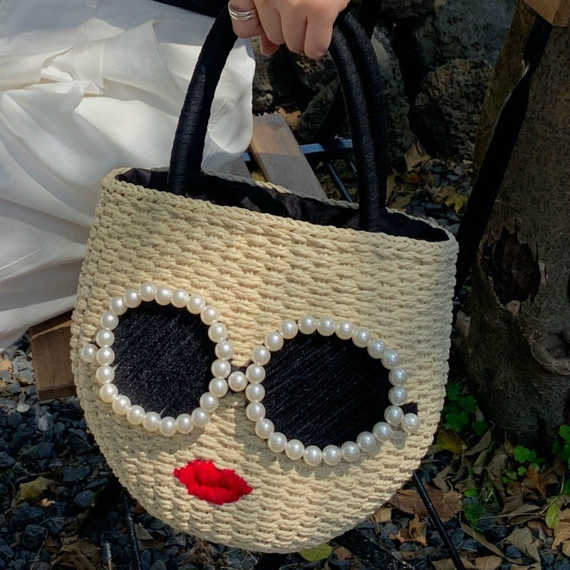 Cute rattan woven handbag