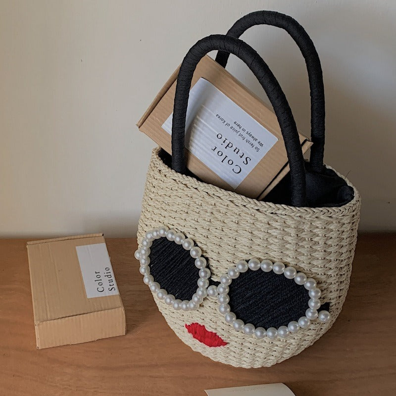 Cute rattan woven handbag