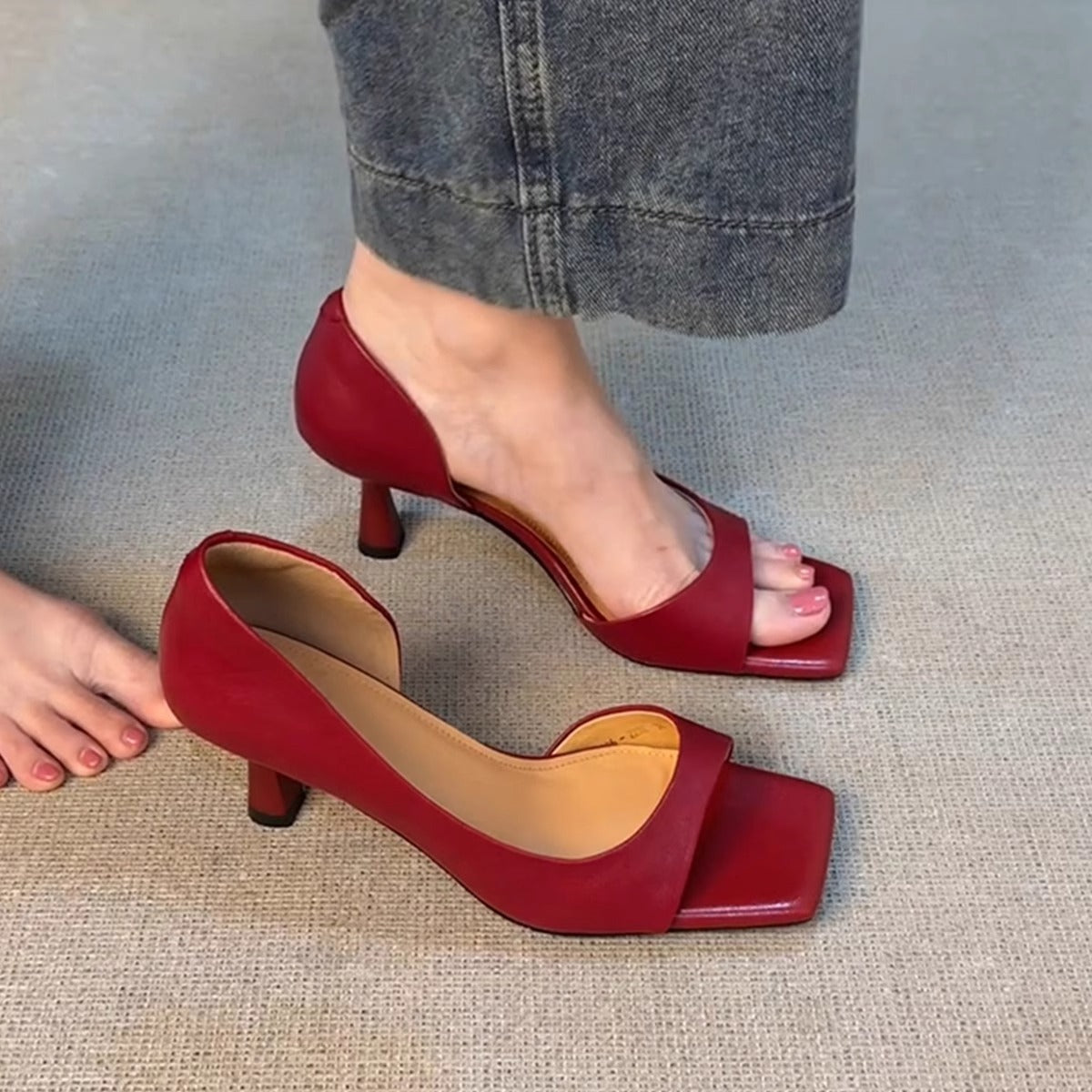 Open-Toe kitten heels