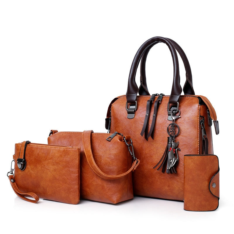 4pcs Leather bag Set