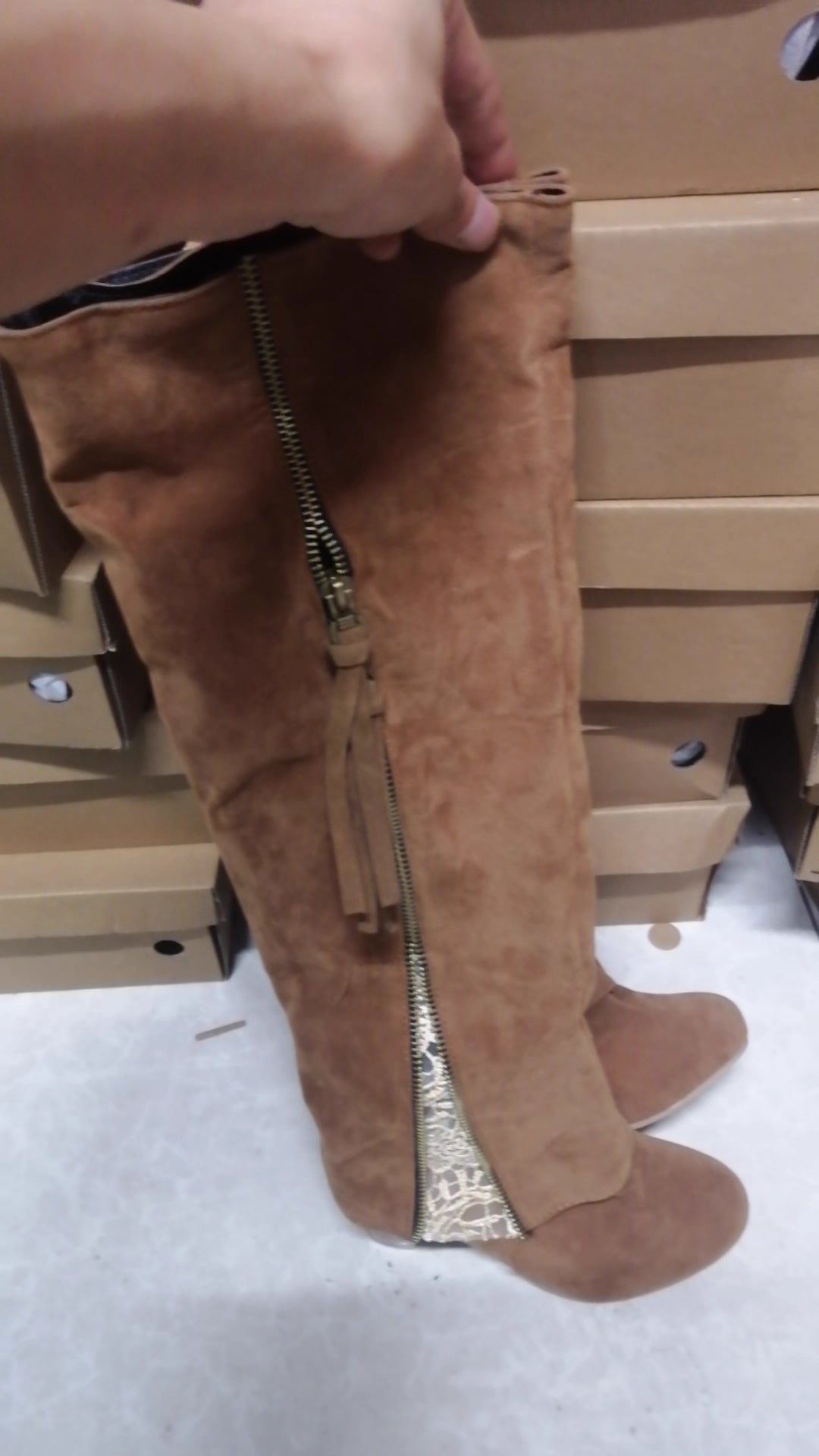 High heeled cuffed boots