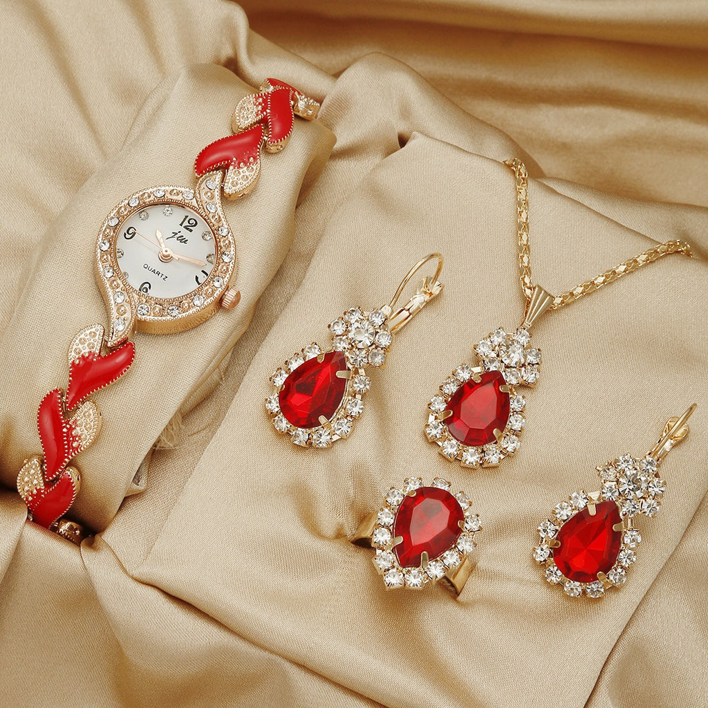 Women's princess set (watch, earrings, necklace, ring)