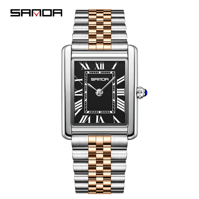 SANDA Square Roman Numerals Quartz Watch