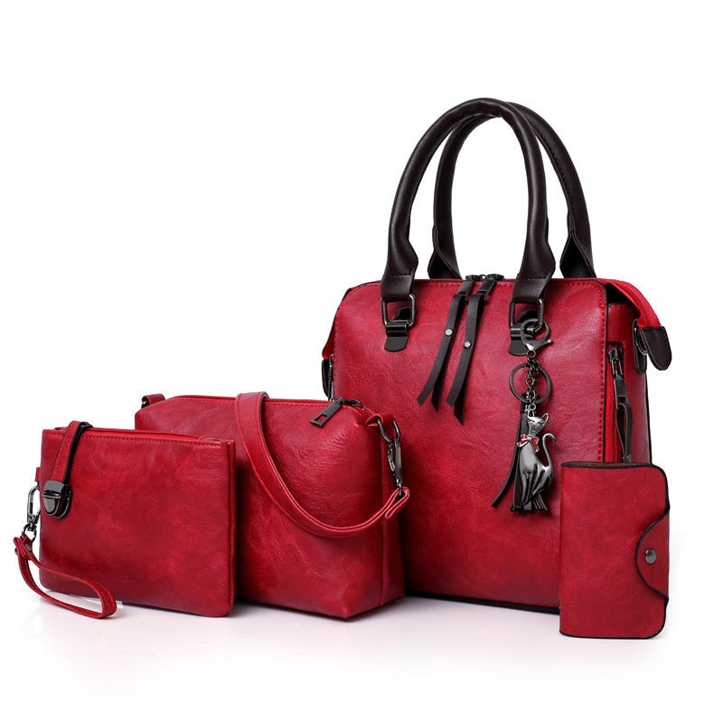 4pcs Leather bag Set