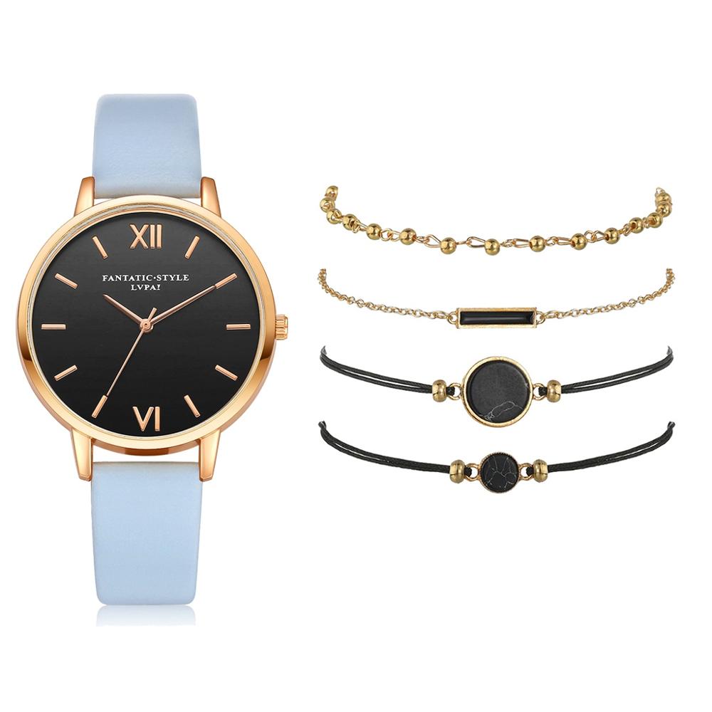 Exquisit 5pcs Quartz Wristwatch set
