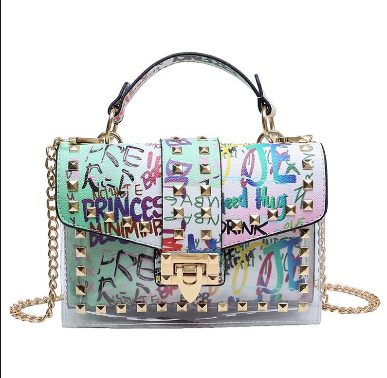 Chain & studded handbag
