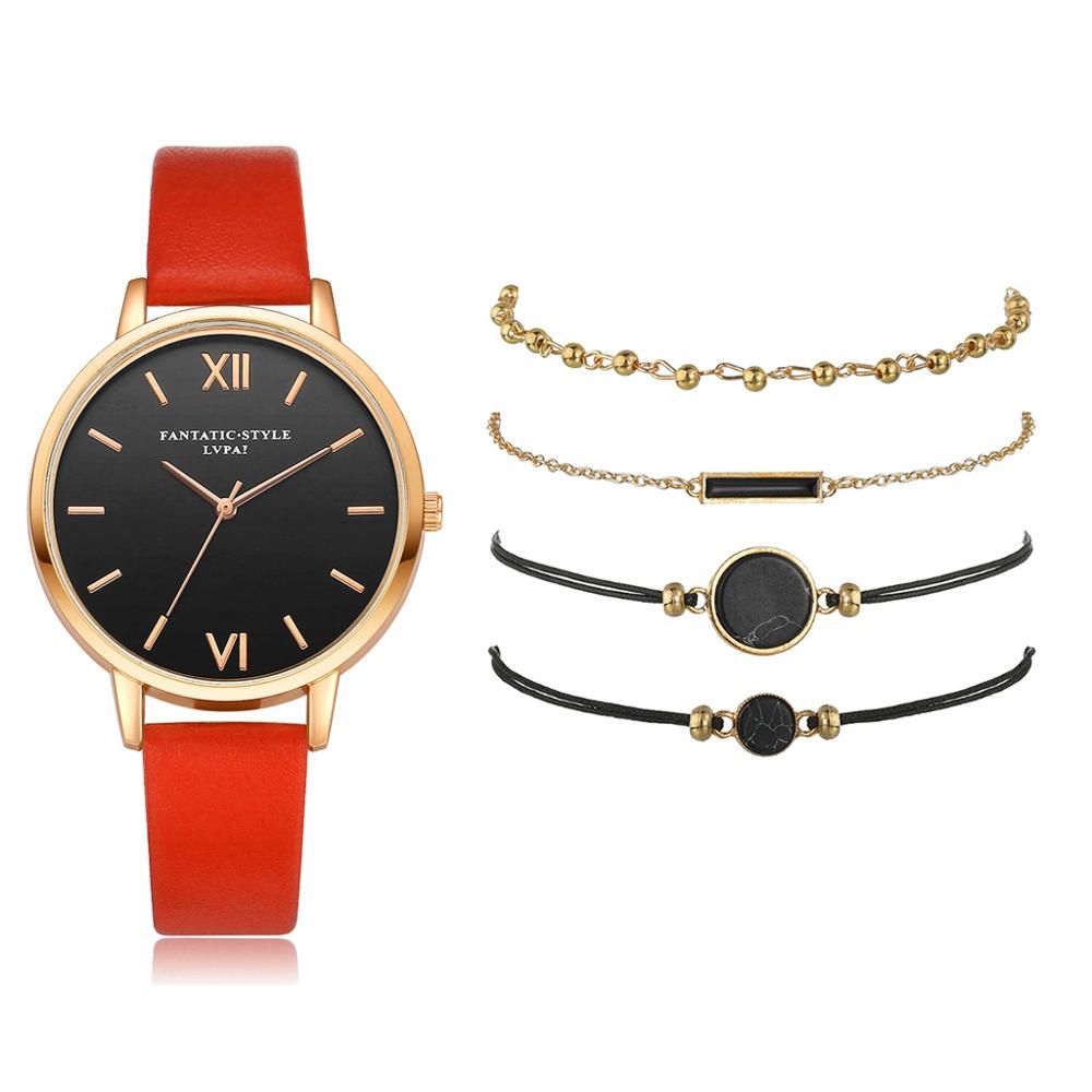 Exquisit 5pcs Quartz Wristwatch set