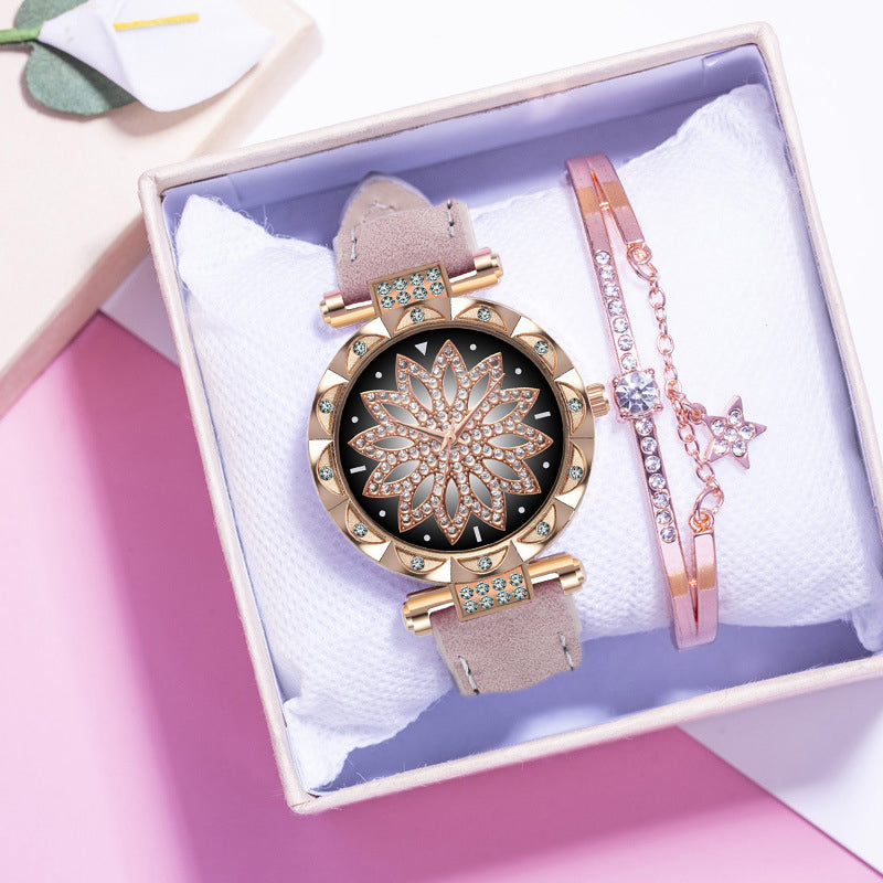 Leather Strap & bracelet set Watch