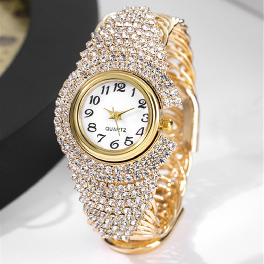 Diamond quartz watch & earing + necklace set
