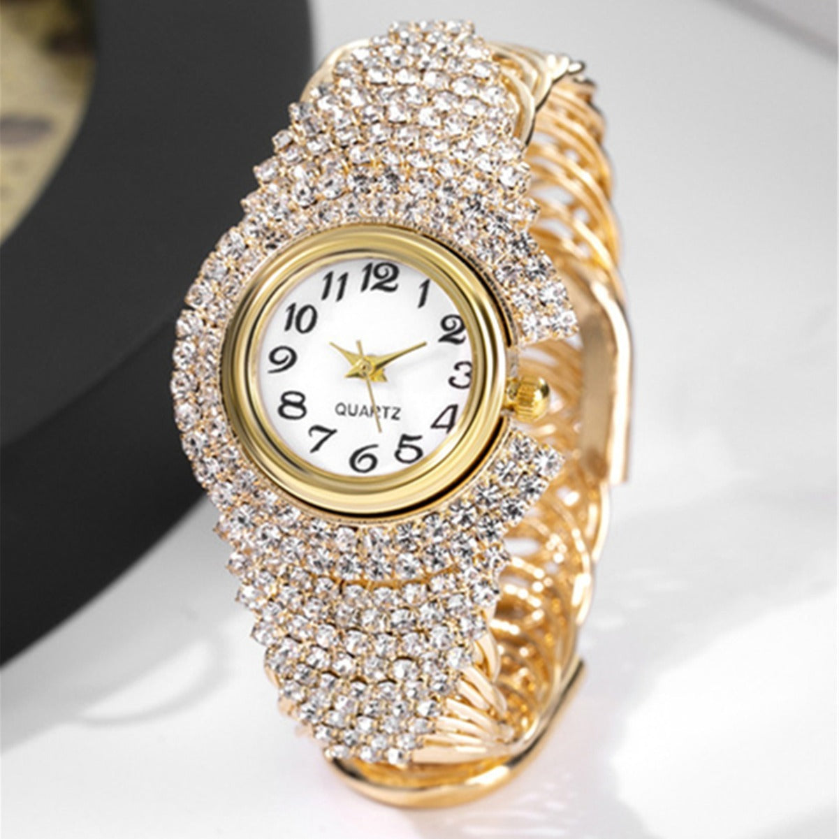 Diamond quartz watch & earing + necklace set
