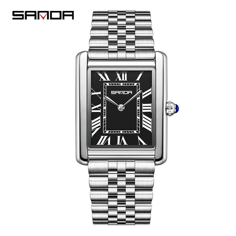 SANDA Square Roman Numerals Quartz Watch