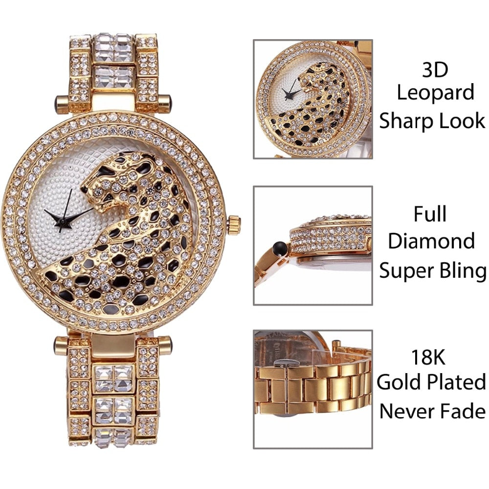 MISSFOX V227 Women's Leopard Quartz Watch