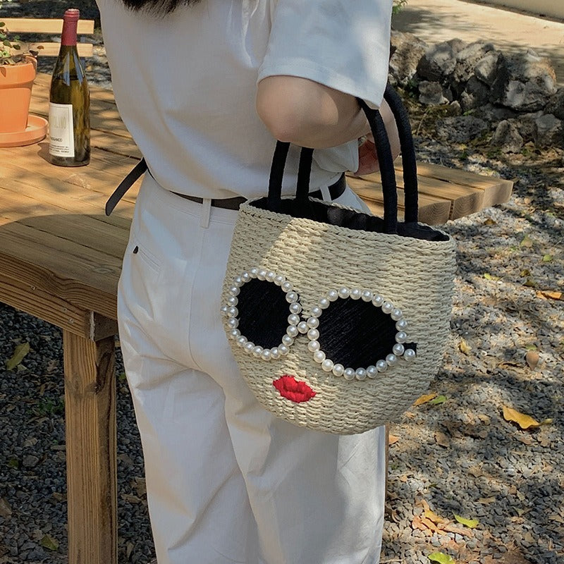 Cute rattan woven handbag