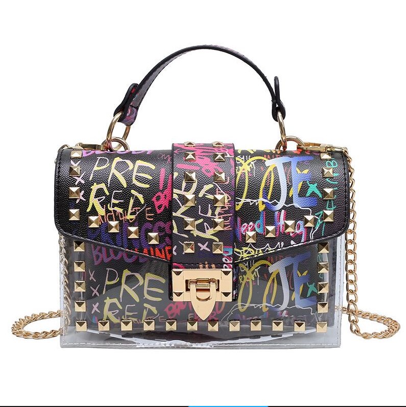Chain & studded handbag