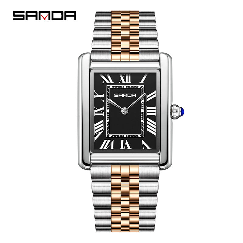 SANDA Square Roman Numerals Quartz Watch