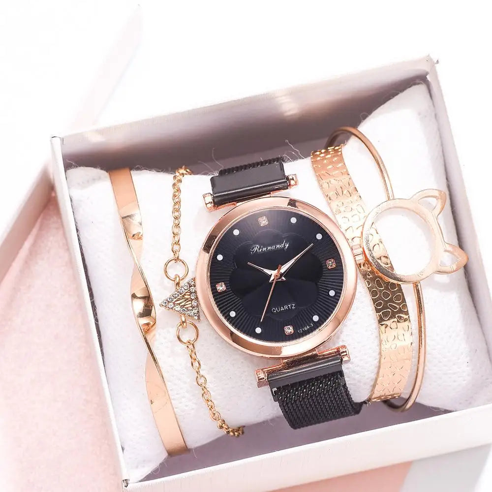 5pcs Set Rhinestone Women's Watch