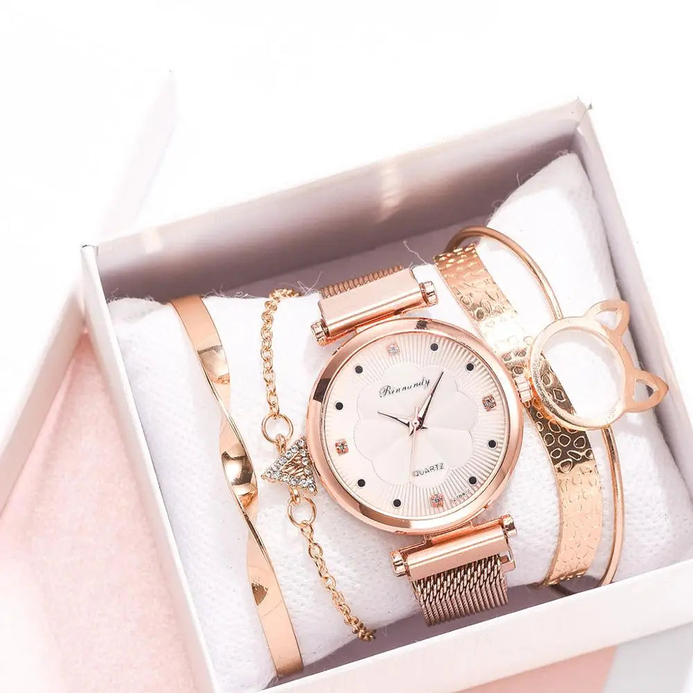 5pcs Set Rhinestone Women's Watch