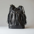 Punk leather tassle bag